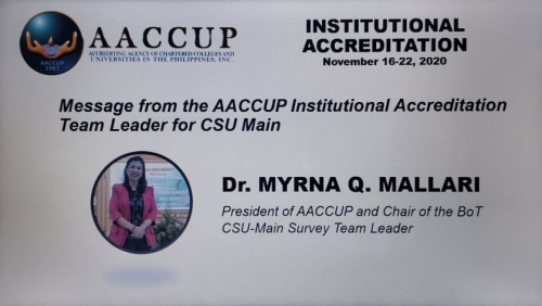 CSU’s AACCUP Institutional Accreditation Remarkably Ends