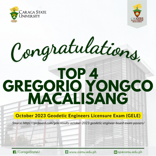 CSUans devour top spots in latest Geodetic Engineering licensure exam results