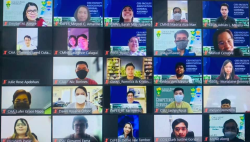 The Caraga State University Faculty Association (CSUFA) held its virtual annual general assembly on February 9, 2022. The assembly was facilitated by CSUFA President, Dr.  Alexander Demetillo together with the officers of the Caraga State University Faculty Association; 272 faculty members attended the virtual annual general assembly via Zoom. CSU President, Dr. Anthony M. Penaso gave the inspirational message. “As members of the association, you have the responsibility to always prioritize the welfare of t