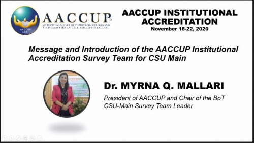 CSU Braces AACCUP’s Institutional Accreditation
