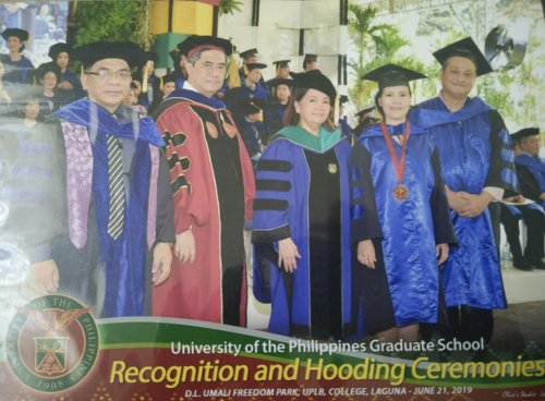 CSU’s Envi Sci Faculty 2nd Top in Academic Achievement Award at UPLB’s 2019 Graduation Ceremony