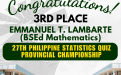 CSU wins 1st and 3rd places in PSA's Provincial Statistics Quiz