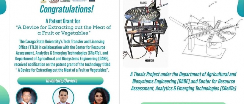 CSU-TTLO with CreATE and CEGS- DABE get Patent from IPOPHL 