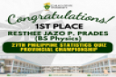 CSU wins 1st and 3rd places in PSA's Provincial Statistics Quiz
